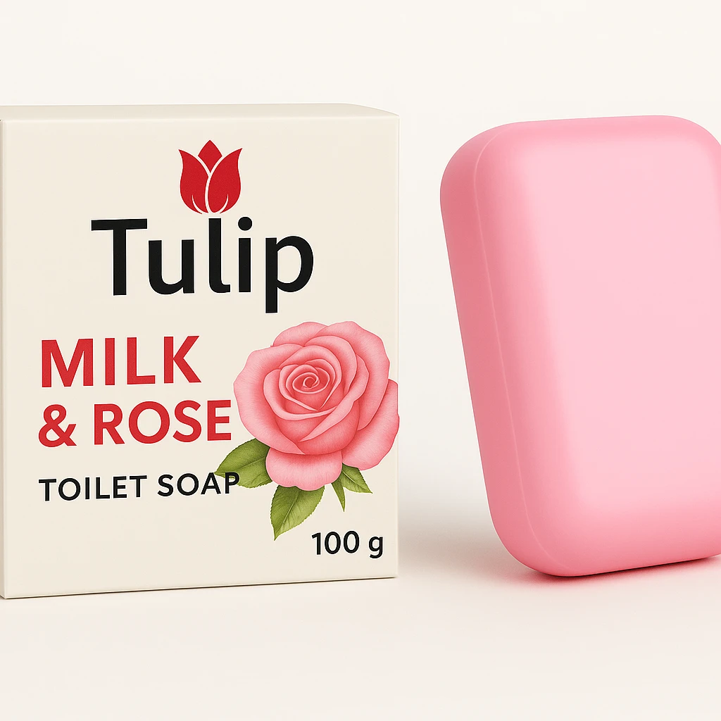 https://preview.softwarecl.net/mosle/Tulip Toilet Soap Milk & Rose 100gm